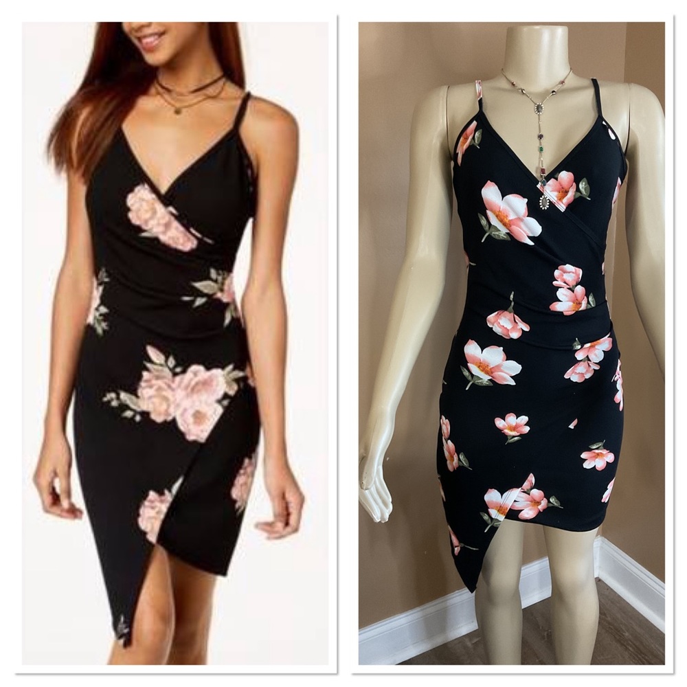 Faux Wrap Floral Dress